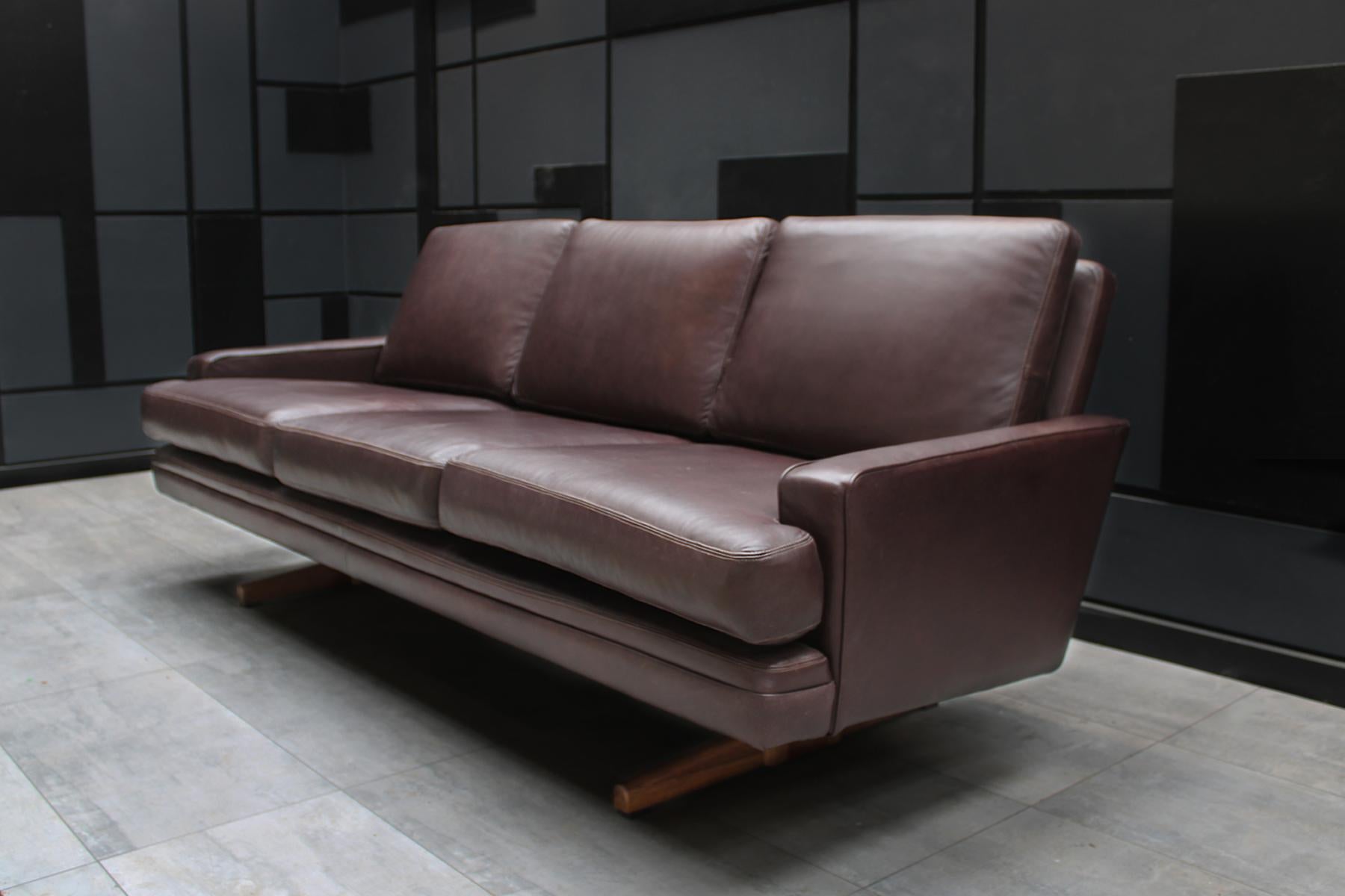 Mid-Century Modern Dark Brown Midcentury Scandinavian Sofa by Fredrik Kayser