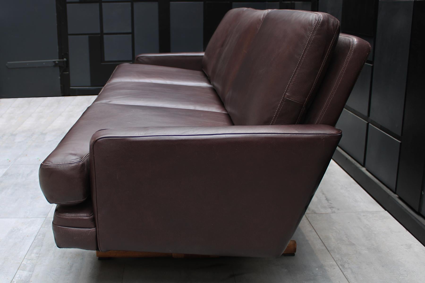 Norwegian Dark Brown Midcentury Scandinavian Sofa by Fredrik Kayser