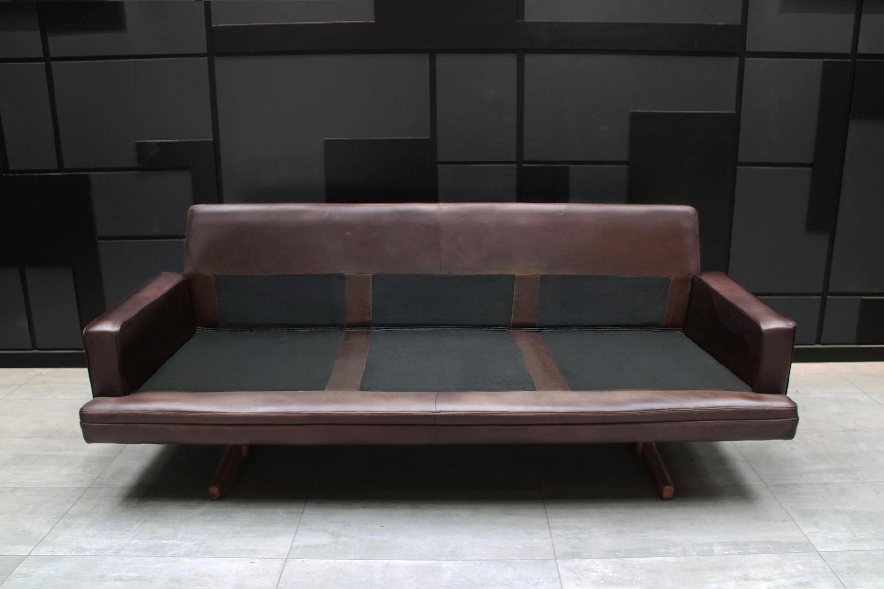 Mid-20th Century Dark Brown Midcentury Scandinavian Sofa by Fredrik Kayser