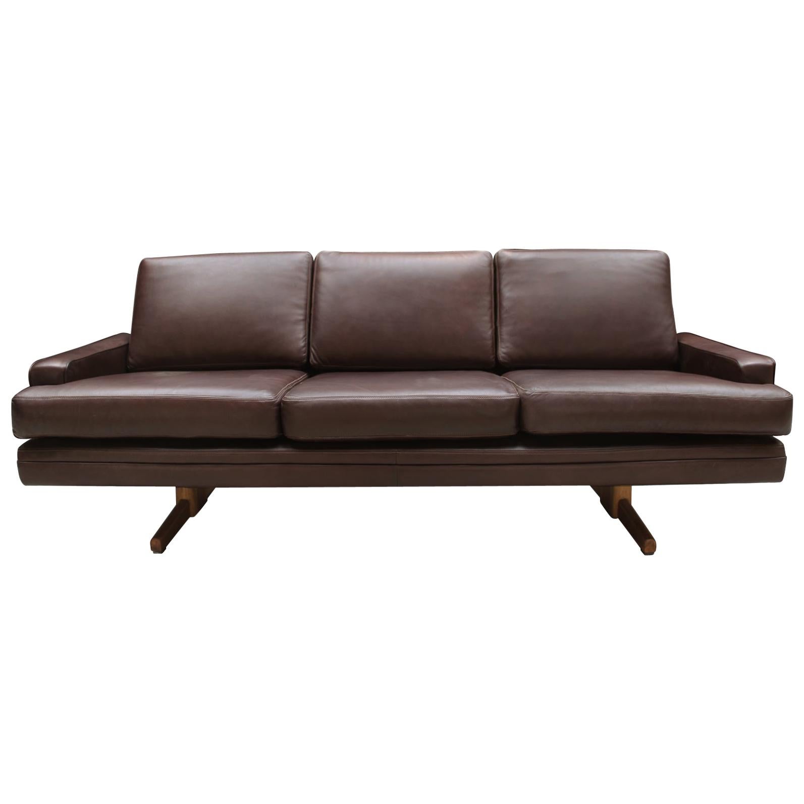 Dark Brown Midcentury Scandinavian Sofa by Fredrik Kayser