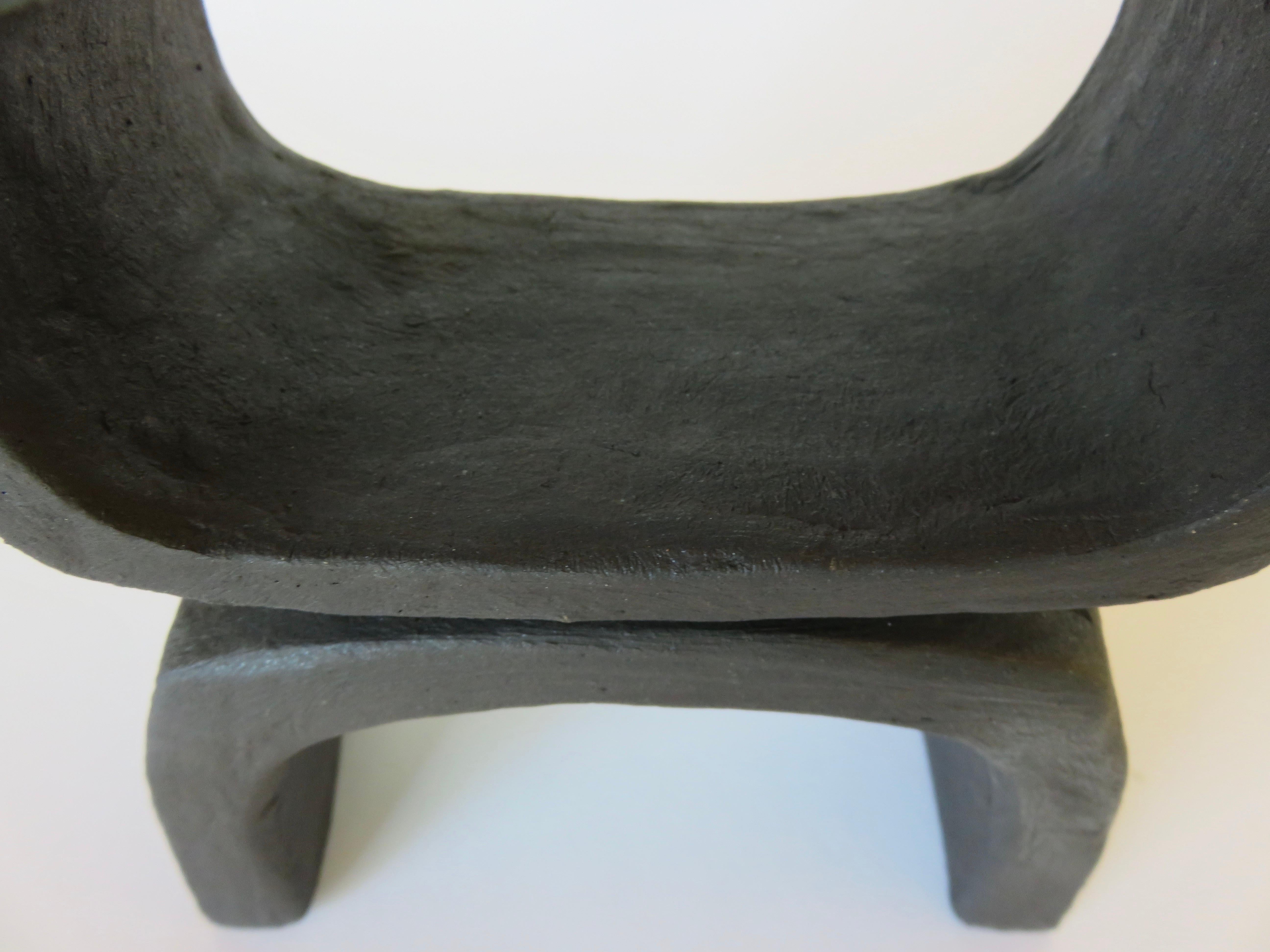 Contemporary Dark Matte Brown Modern TOTEM, 4 Stacked Rectangles, HandBuilt Ceramic Sculpture