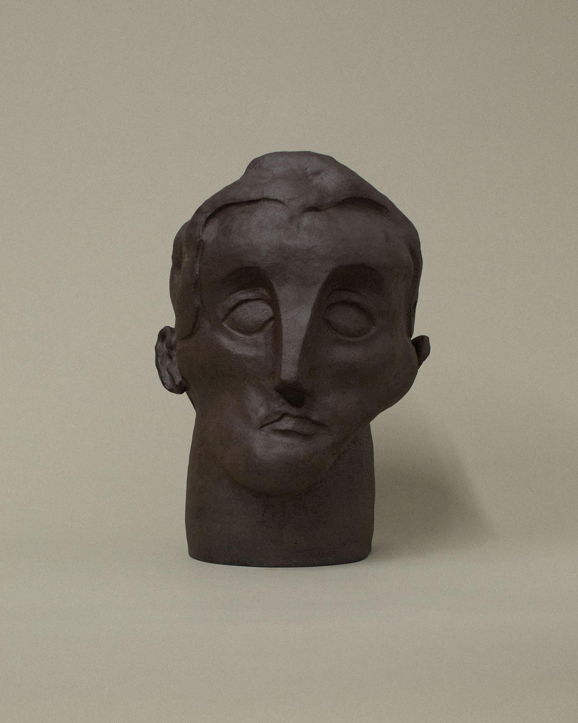 Dark Brown Monumental Head Sculpture by Common Body
Dimensions: ⌀ 33 x H 44 cm
Materials: Dark Brown Stoneware

Common body is a sculpture and interior object studio founded by nathaniel kyung smith, an artist whose passion lies in the intersection