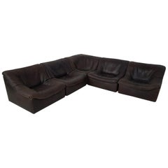 Used Dark Brown Neck Leather Modular or Sectional "Ds46" Sofa by De Sede, Switzerland