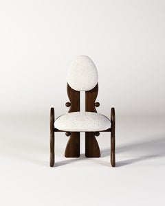 Dark Brown Oak Eggwood Chair By OMER OZTURK