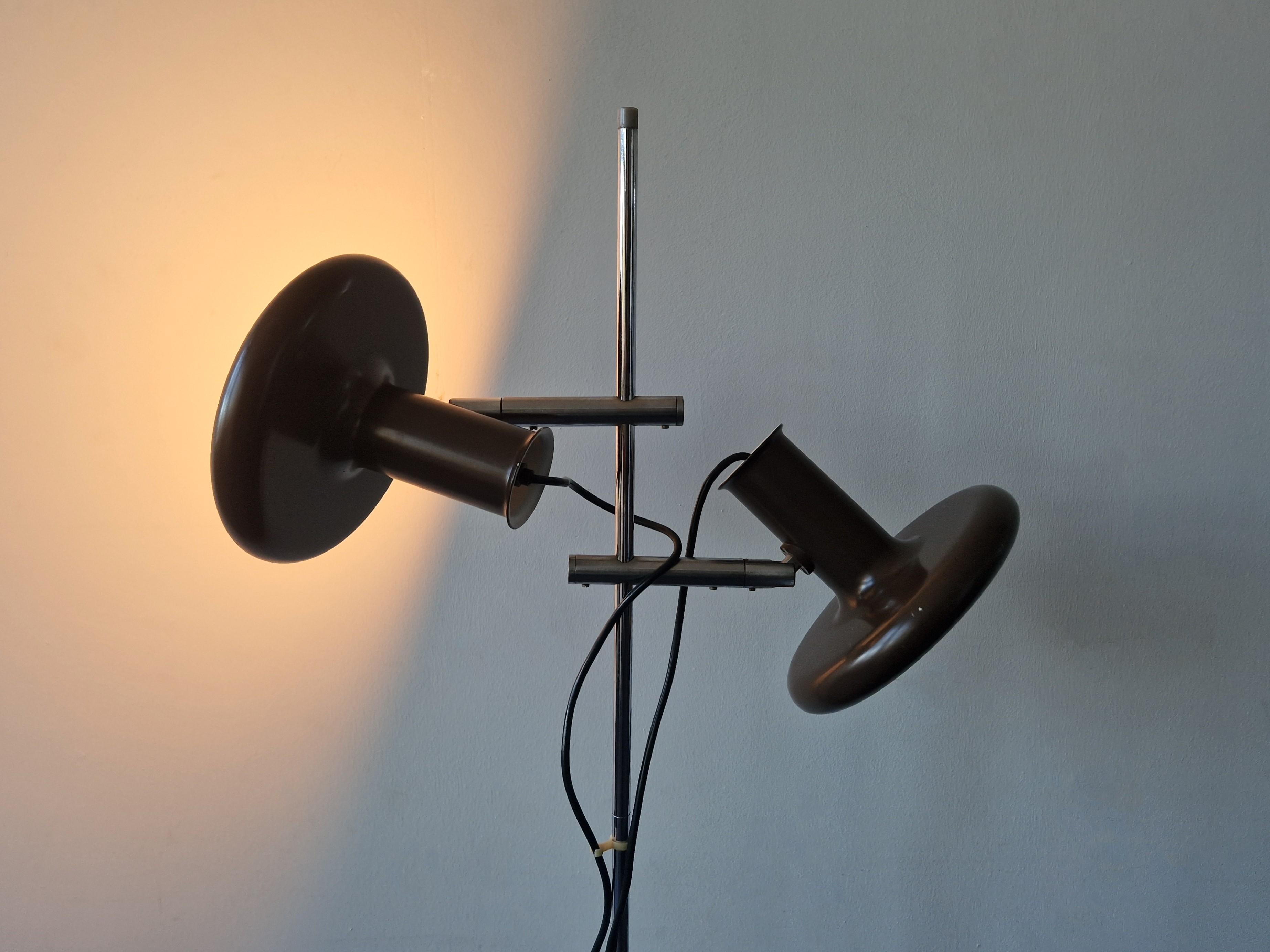 Late 20th Century Dark brown 'Optima 4' floor lamp by Hans Due for Fog and Mørup, Denmark 1970's For Sale