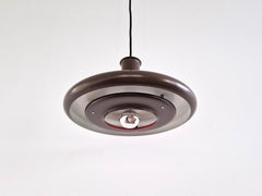 Lámpara colgante Optima marrón oscuro de Hans Due para Fog & Mørup, Dinamarca Años 70