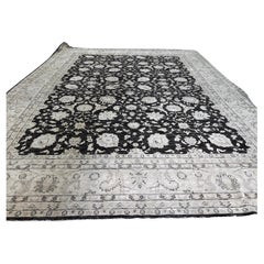 Dark Brown Pakistani Traditional Style Wool Area Rug