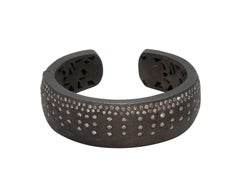 Dark Brown & Pave Diamond Cuff Bracelet
