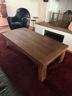 Dark Brown Rustic Wood Coffee Table