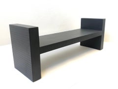 Panchina in pelle scamosciata marrone scuro di Karl Springer