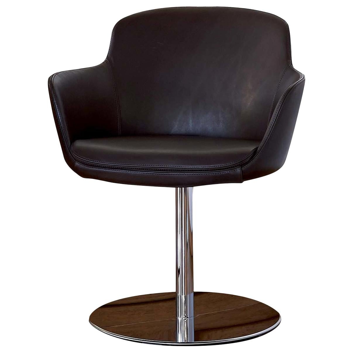Dark Brown Sella Swivel Chair