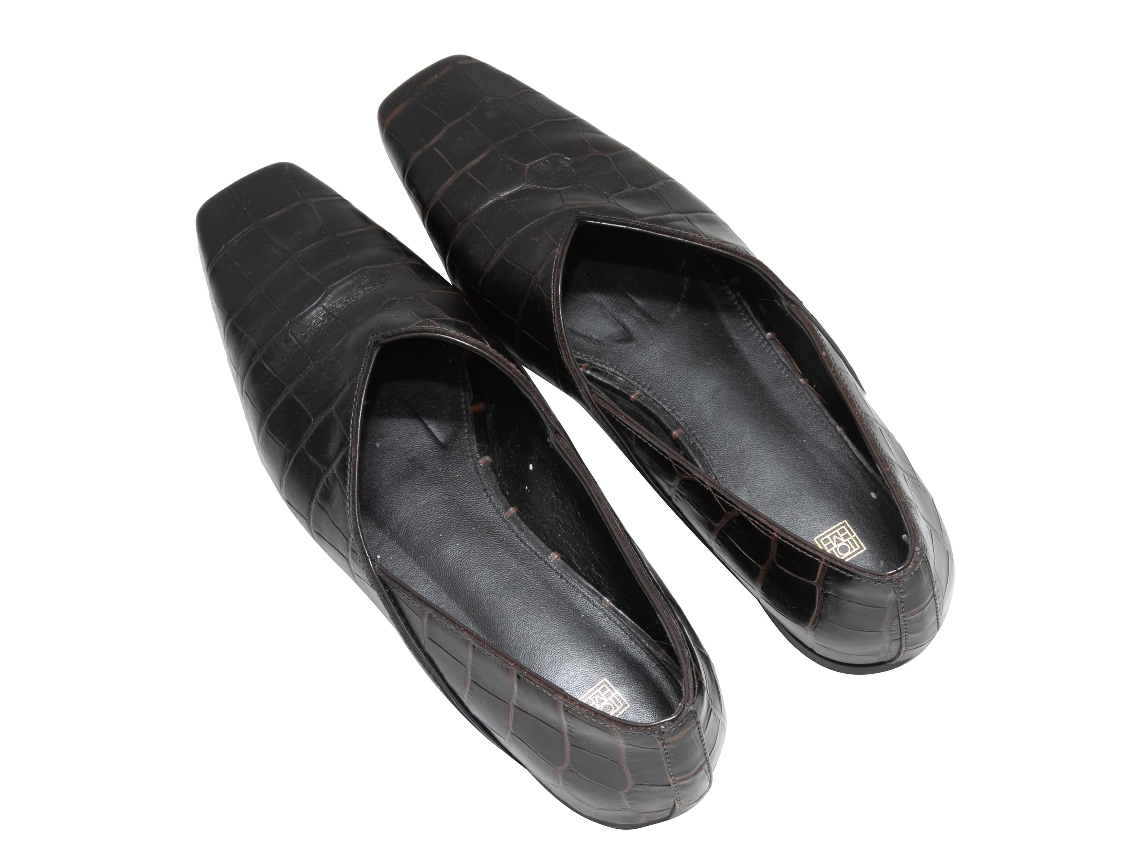 Dunkelbraune TOTEM Everyday Flats mit Quadratfuß-Prägung Größe 38 (Schwarz) im Angebot