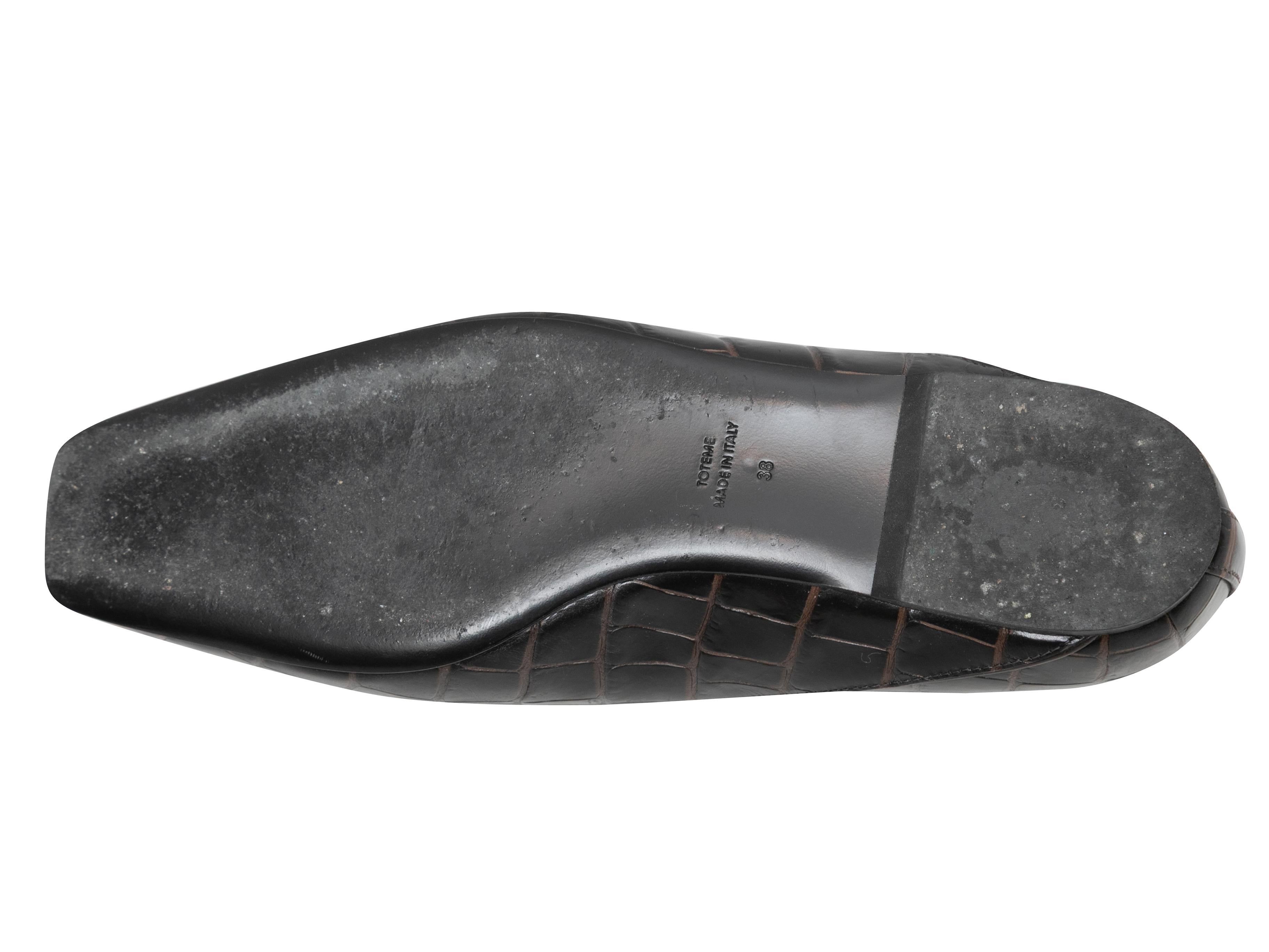 Dunkelbraune TOTEM Everyday Flats mit Quadratfuß-Prägung Größe 38 Damen im Angebot