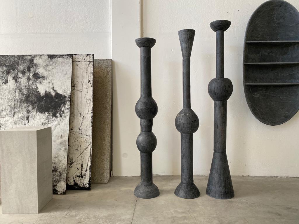 Modern Dark Brown Tribu Vases by Imperfettolab For Sale