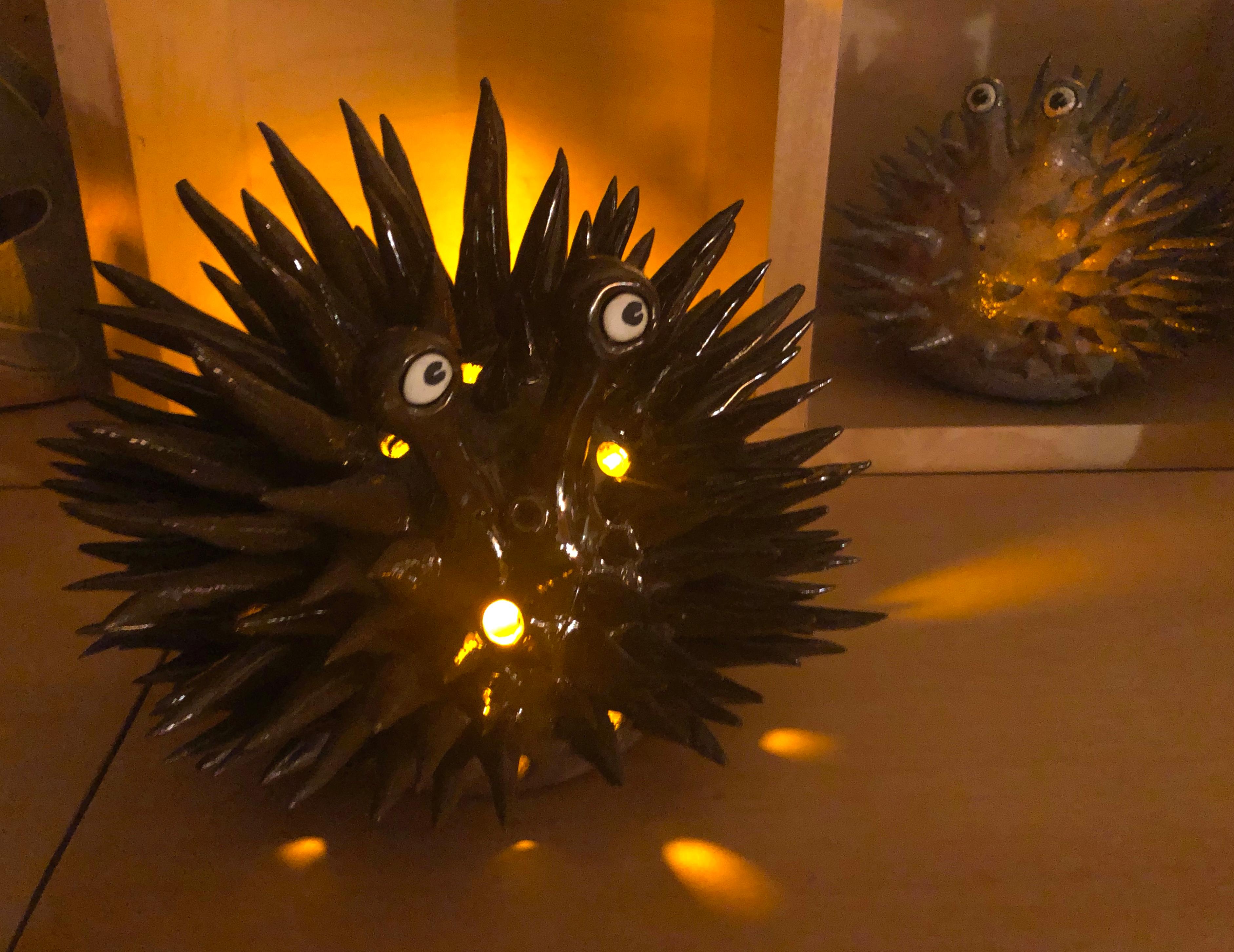 Dark Brown Urchin Candlelight Holder In New Condition For Sale In Walnut, CA
