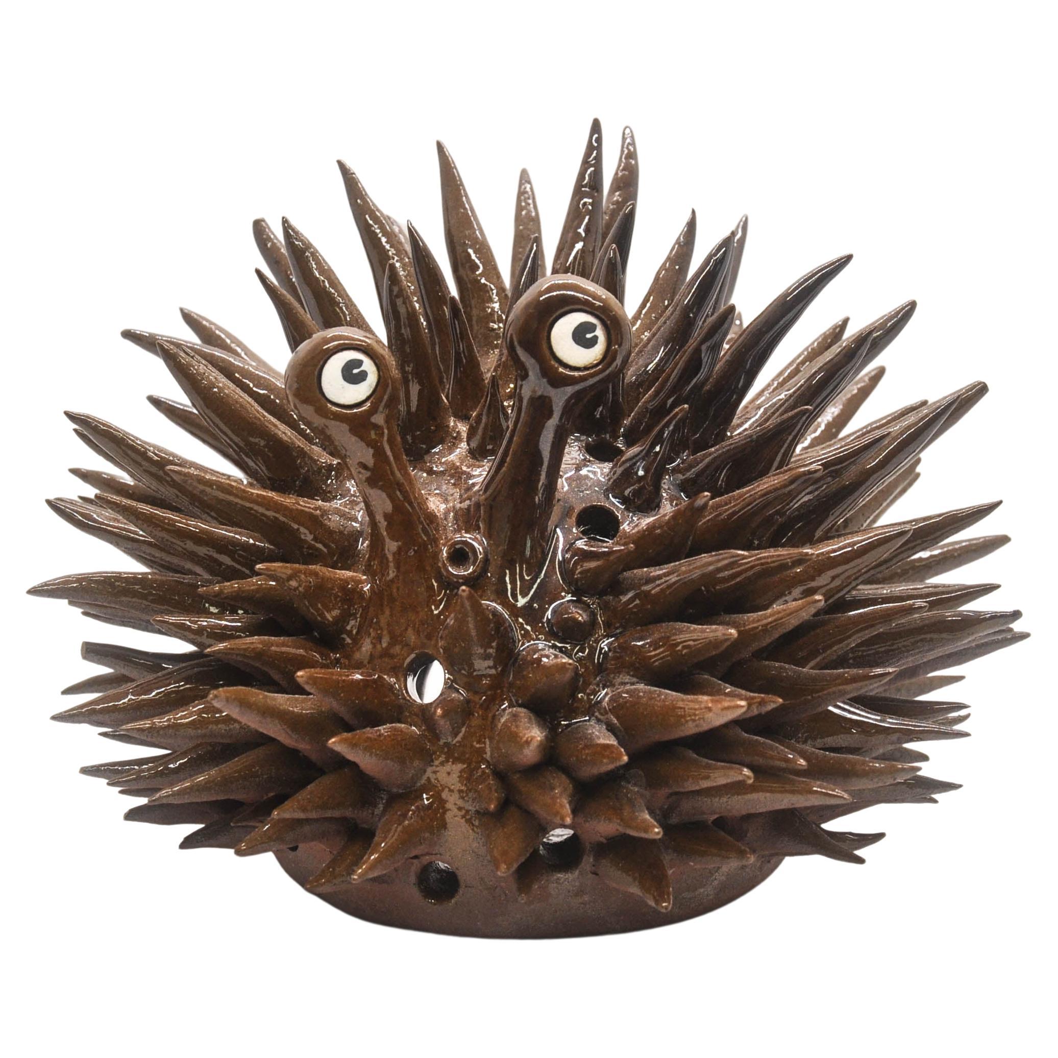 Dark Brown Urchin Candlelight Holder For Sale