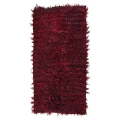 Dark Burgundy Bulgarian Shag Rug