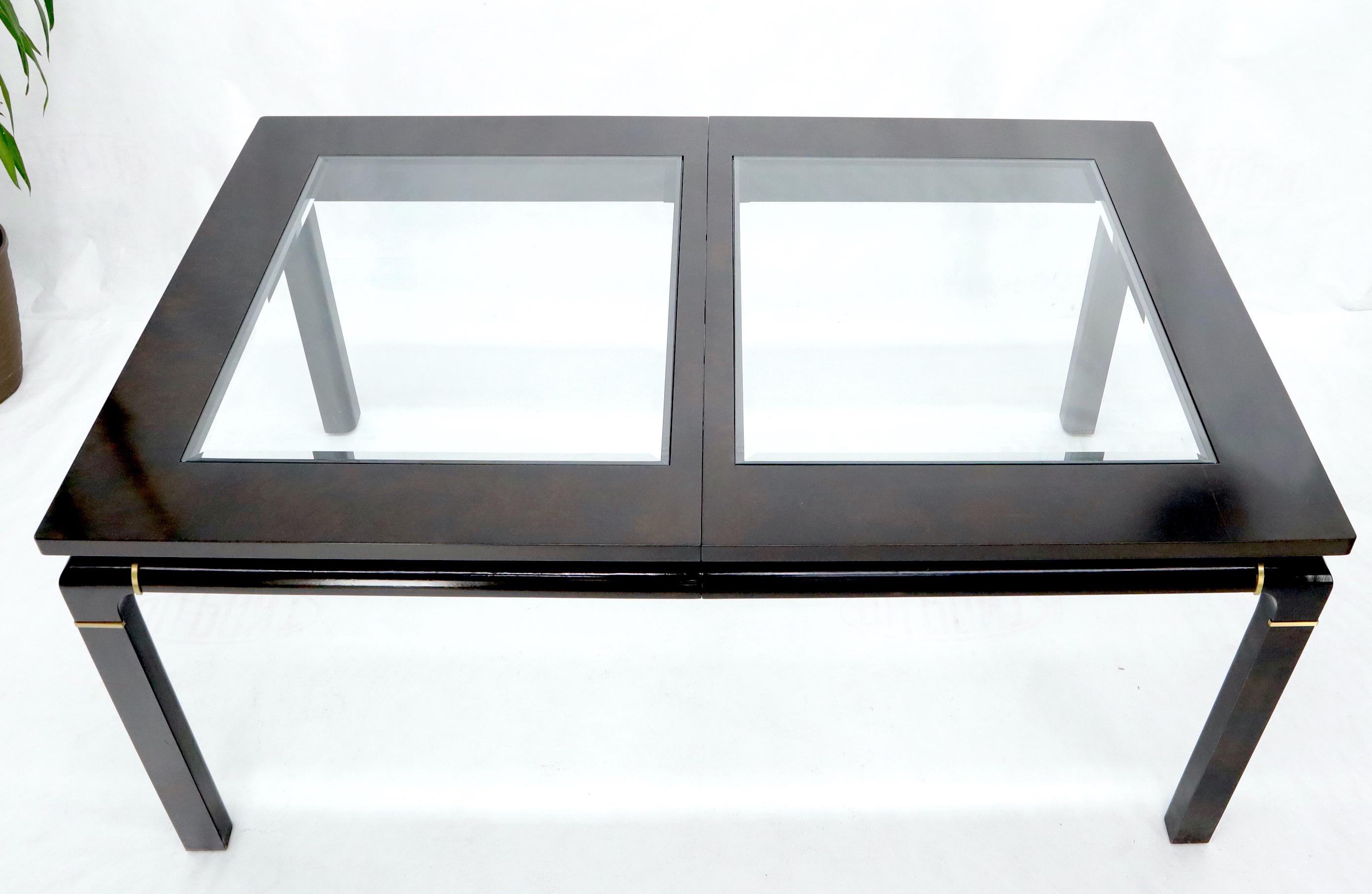 Dunkelbraune Wurzelholz-Glasplatte mit zwei ausziehbaren Blättern, Esstisch im Angebot 6