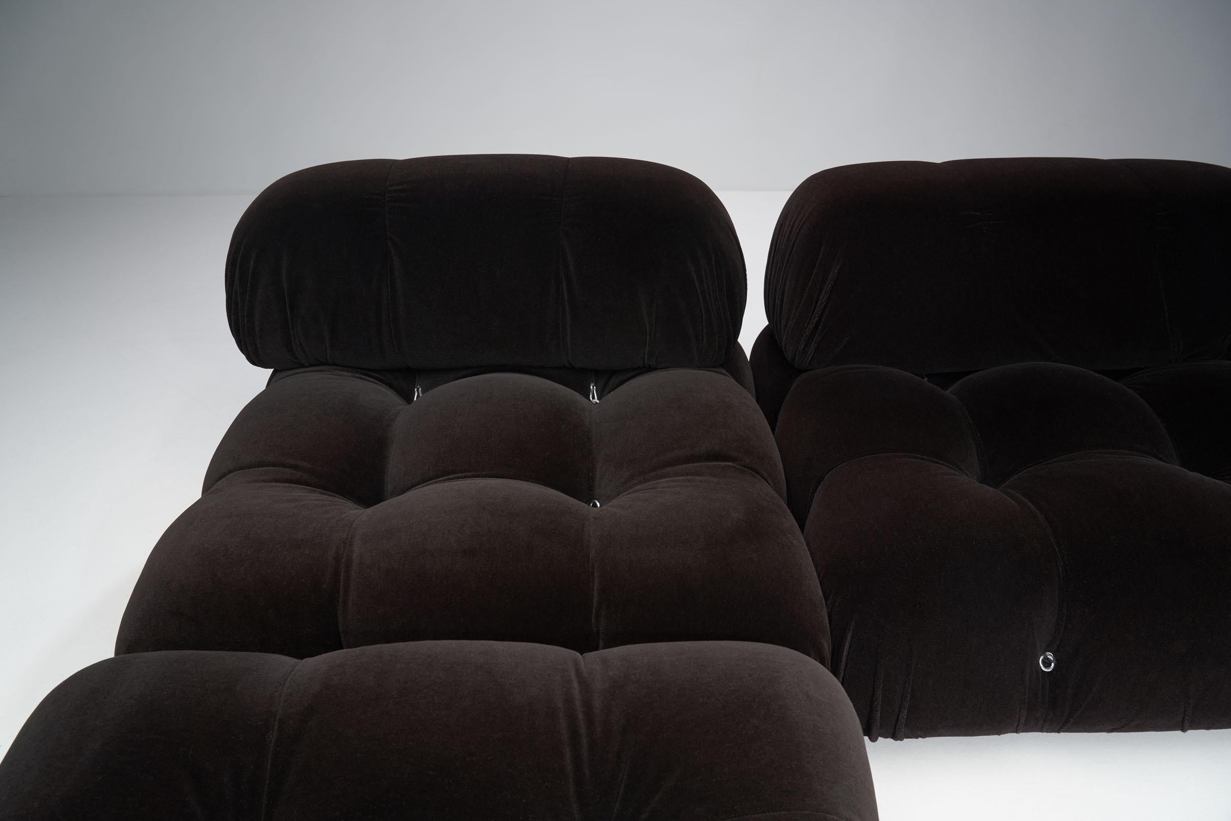 Dark “Camaleonda” Modular Sofa in 4 Segments by Mario Bellini for B&B, Italy 197 2