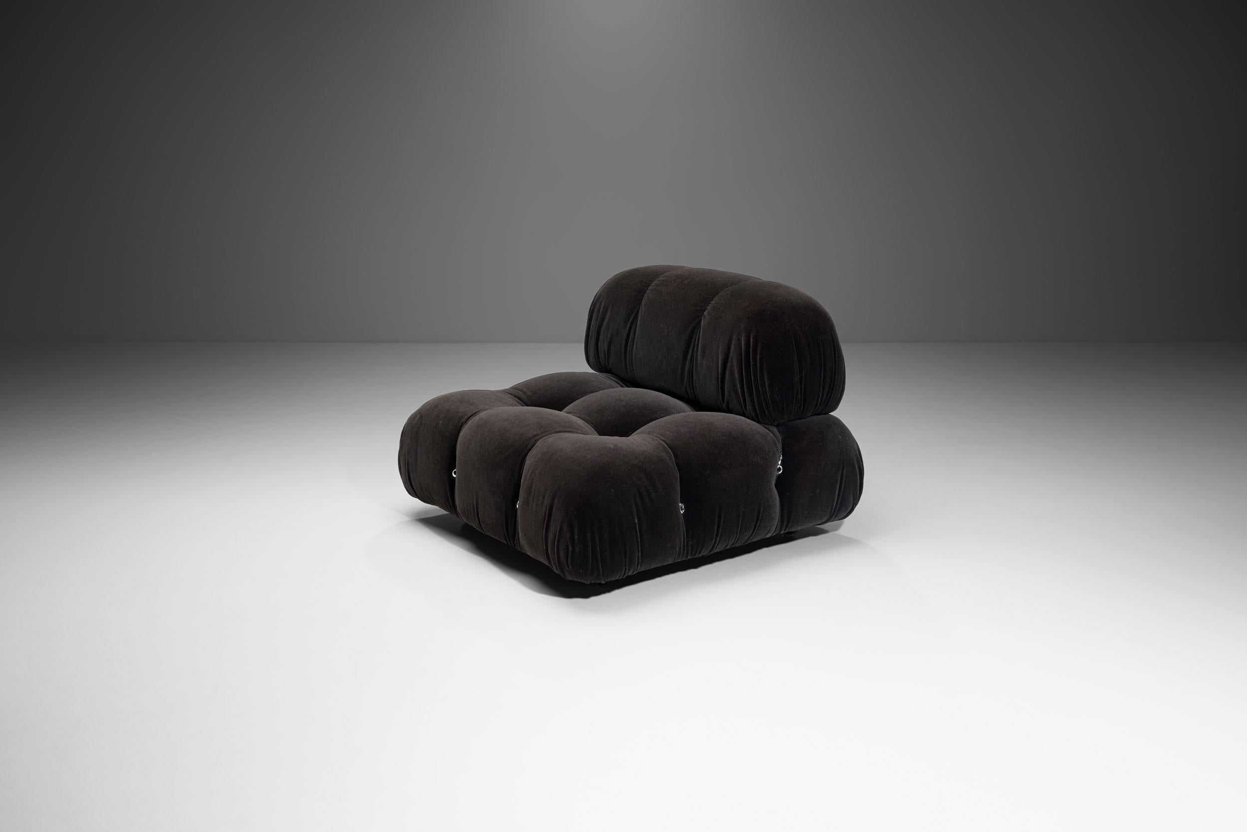 Italian Dark “Camaleonda” Modular Sofa in 4 Segments by Mario Bellini for B&B, Italy 197