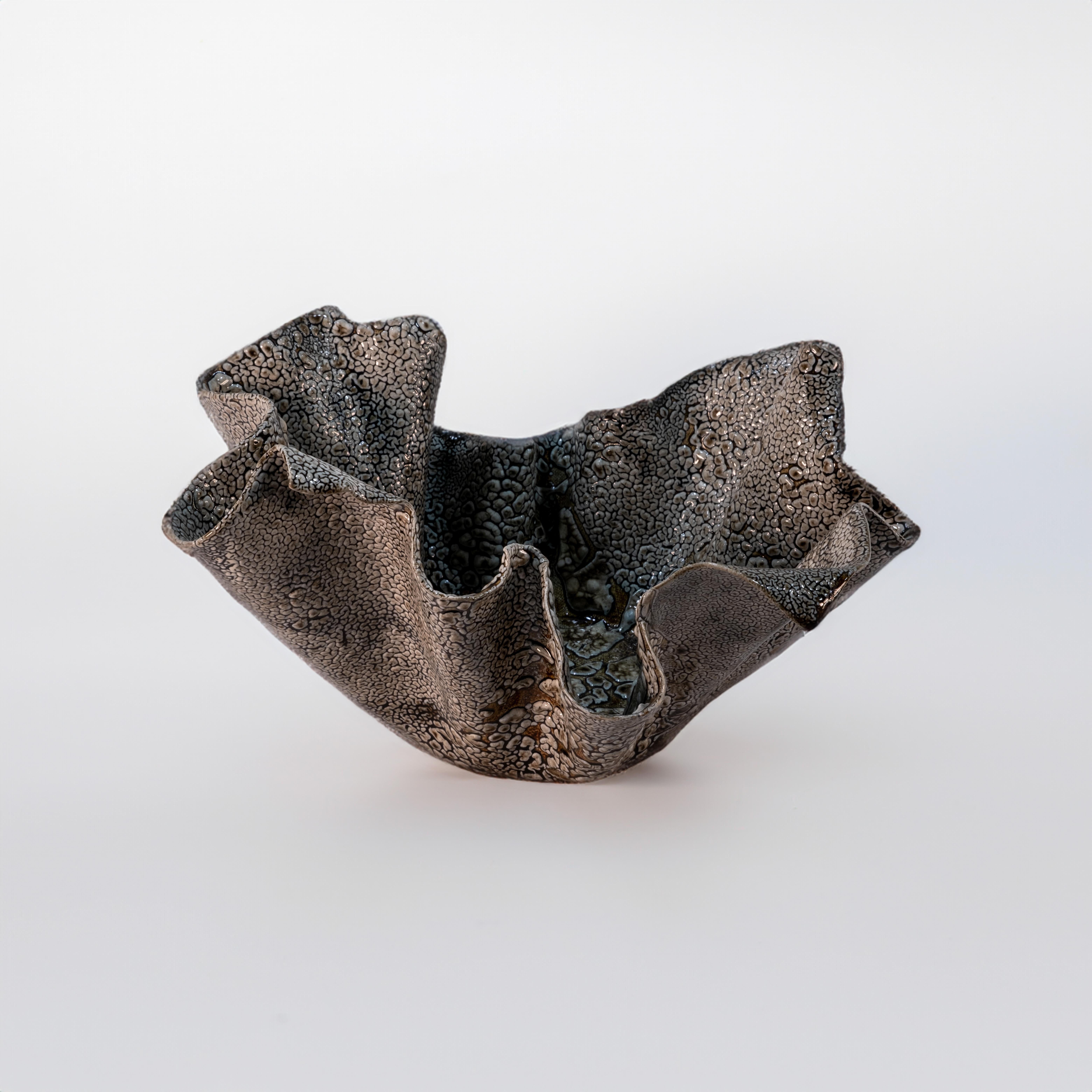 American Dark Ceramic Vessel by Alex Muradian For Sale