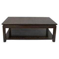 Retro Dark Chocolate Two Tier Coffee Table With Gilt Detail