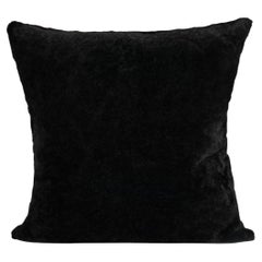 Dark Classic Shearling Natural Fur Pillow Cushion by Muchi Decor
