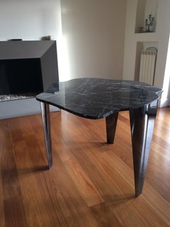 'Dark Cloud' Centre in Black Italian Nero Marquina Marble by Element&Co