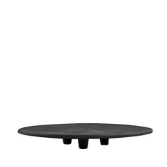 Contemporary Danish Design Platter, Dark Coffee Glaze, Round, 18" Diameter