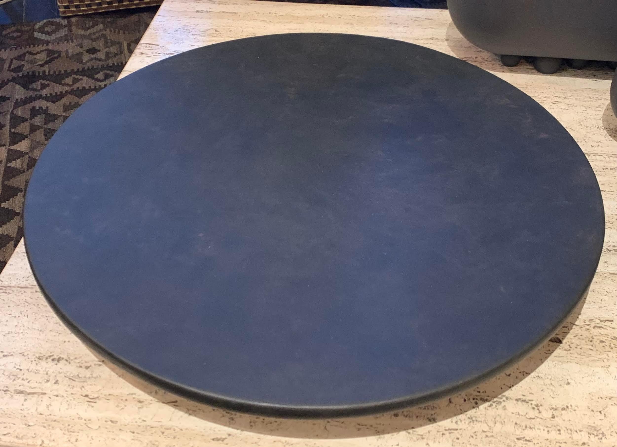 Chinese Dark Coffee Color Large Footed Platter, China, Contemporary For Sale