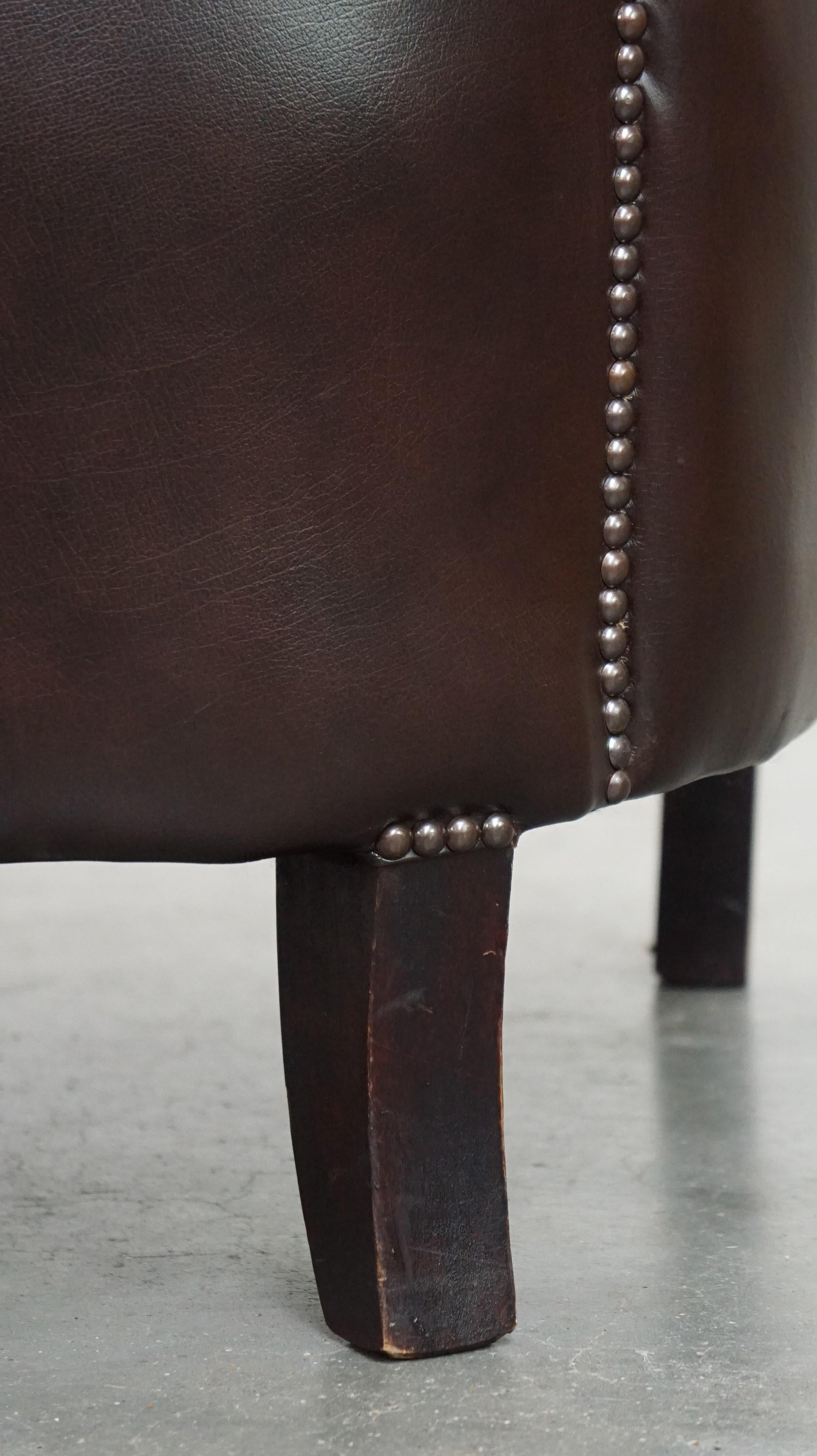 Cowhide Dark cowhide club chair in English style For Sale