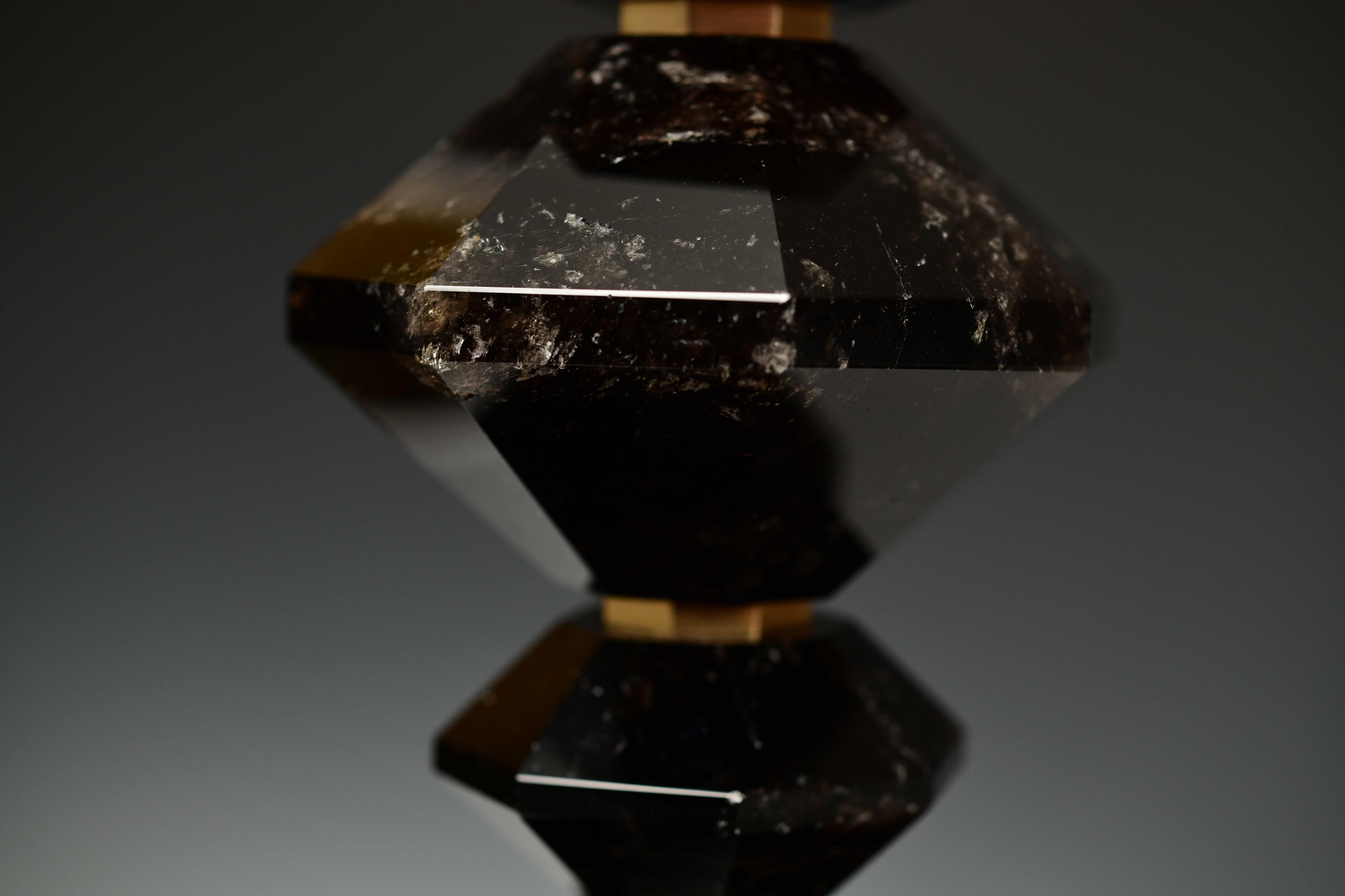XXIe siècle et contemporain Lampes en cristal de roche à forme de diamant foncé par Phoenix en vente