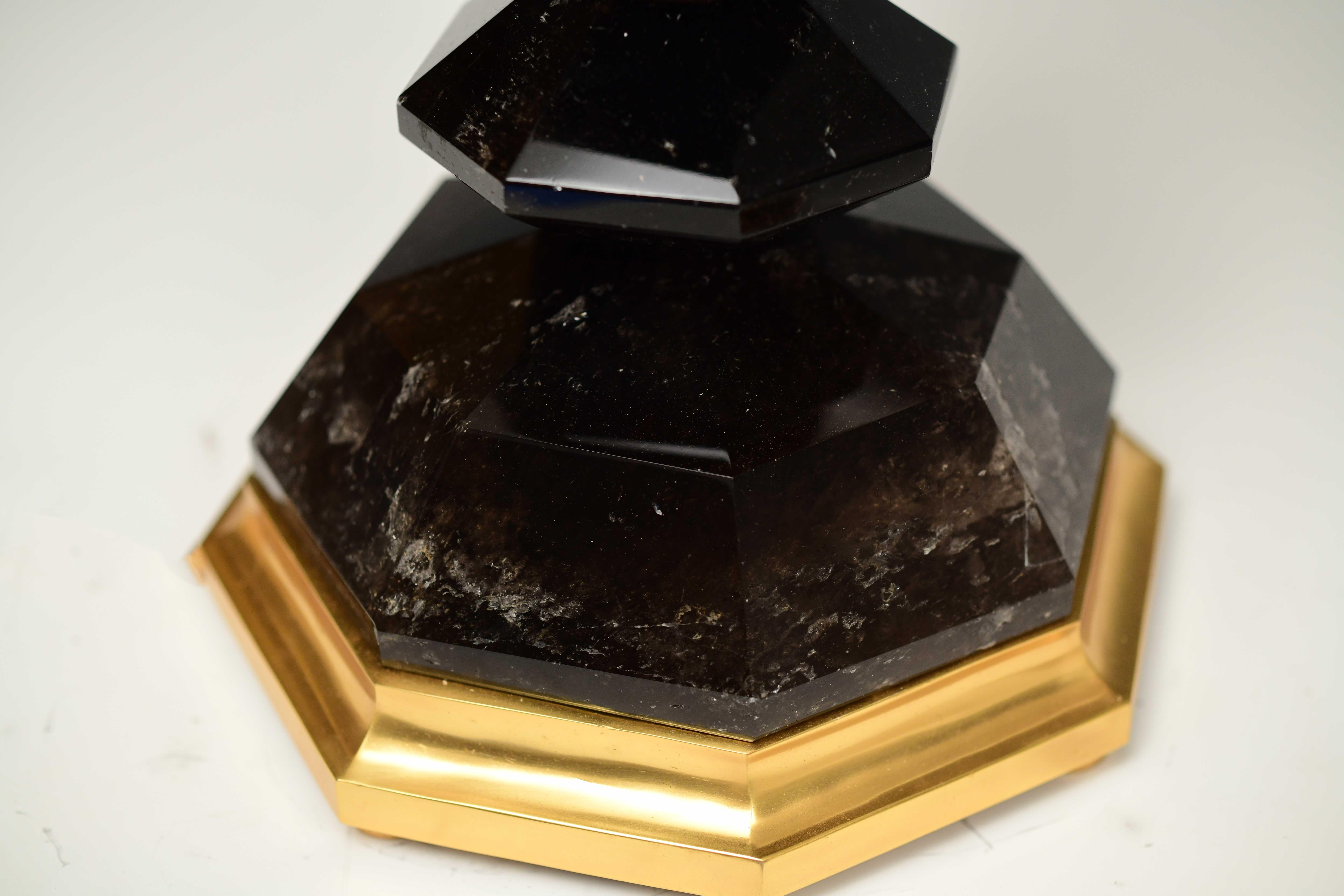 Dark Diamond Form Rock Crystal Lamps by Phoenix For Sale 1