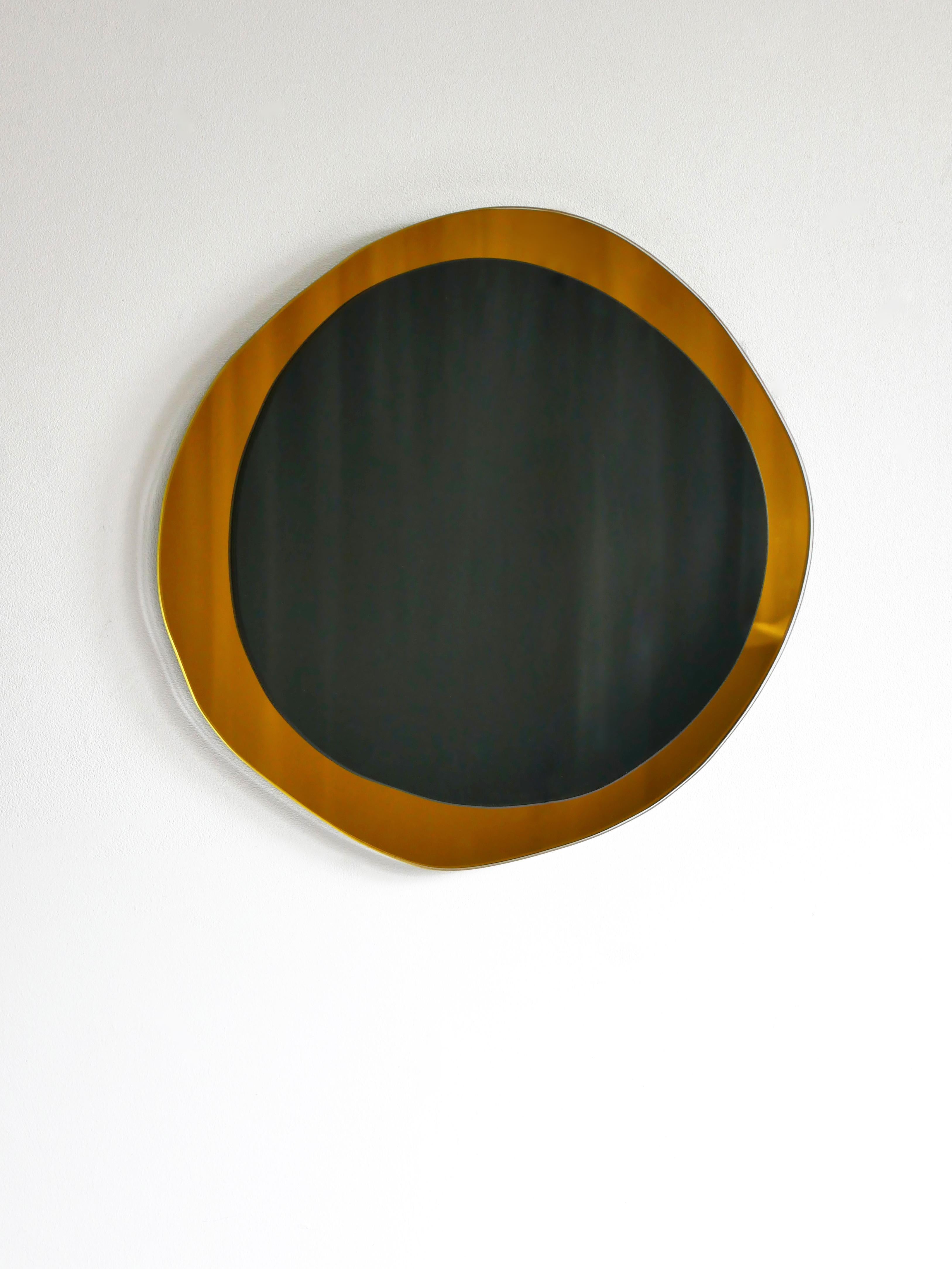 Post-Modern Dark Eclipse Medium Hand-Sculpted Mirror, Laurene Guarneri For Sale