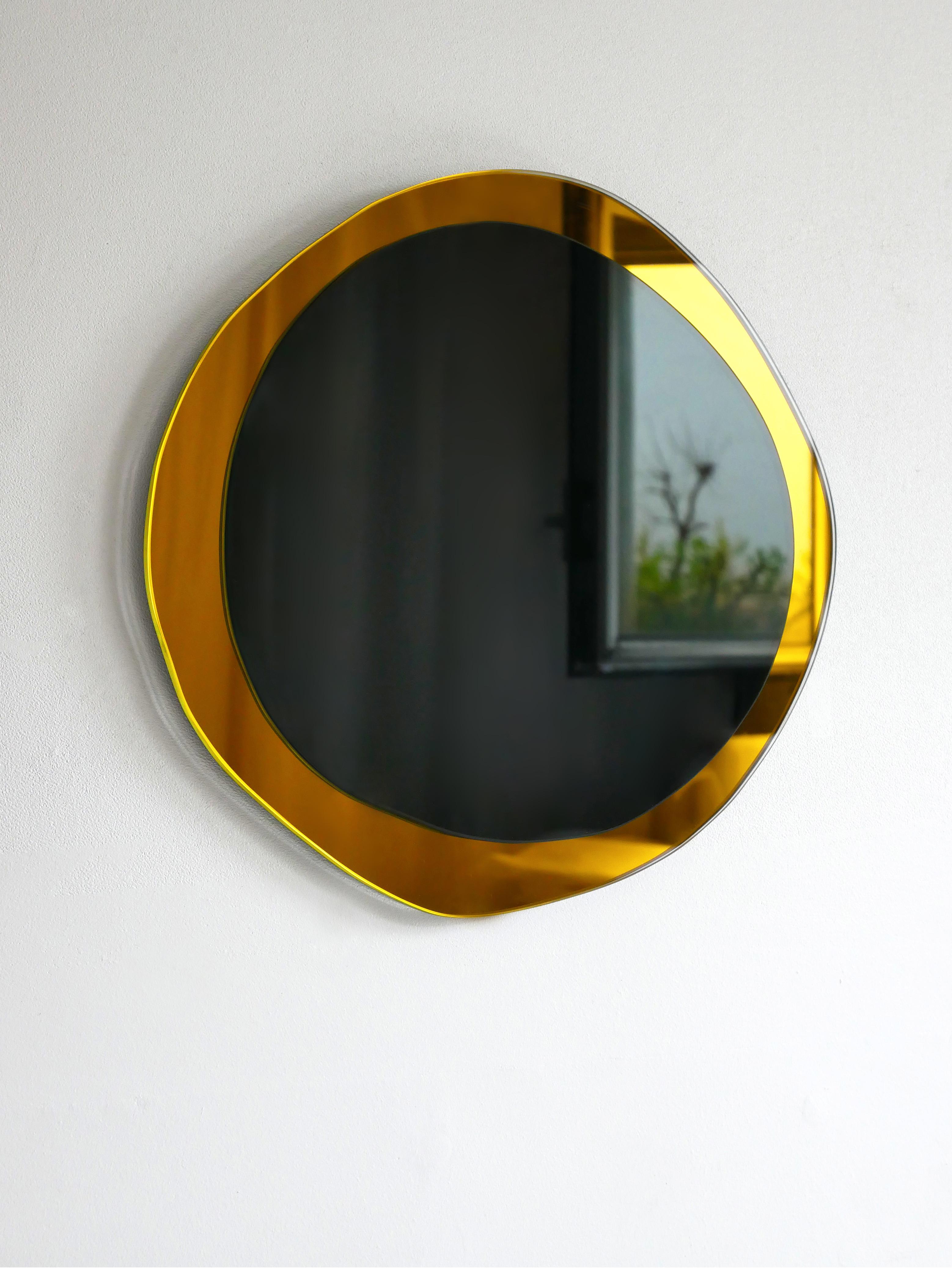 French Dark Eclipse Small Hand-Sculpted Mirror, Laurene Guarneri For Sale