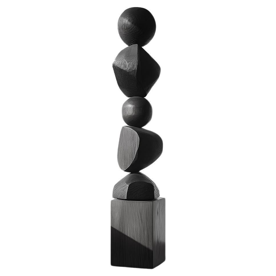 Dark Elegance, Biomorphic Black Solid Wood Crafted by NONO, Still Stand No93