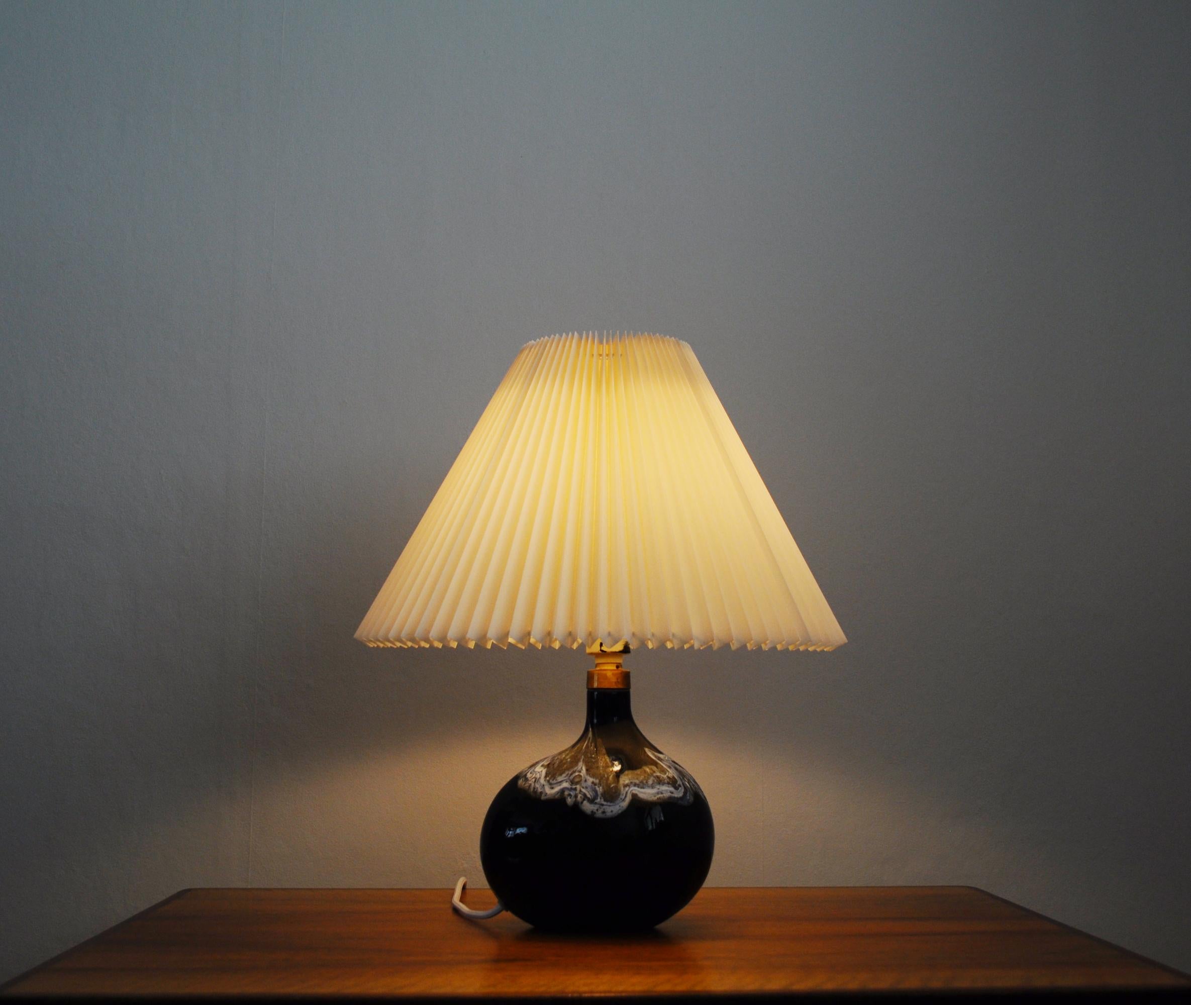 Dark Emerald Art Glass Lamp by Michael Bang for Holmegaard, 1970s For Sale 1