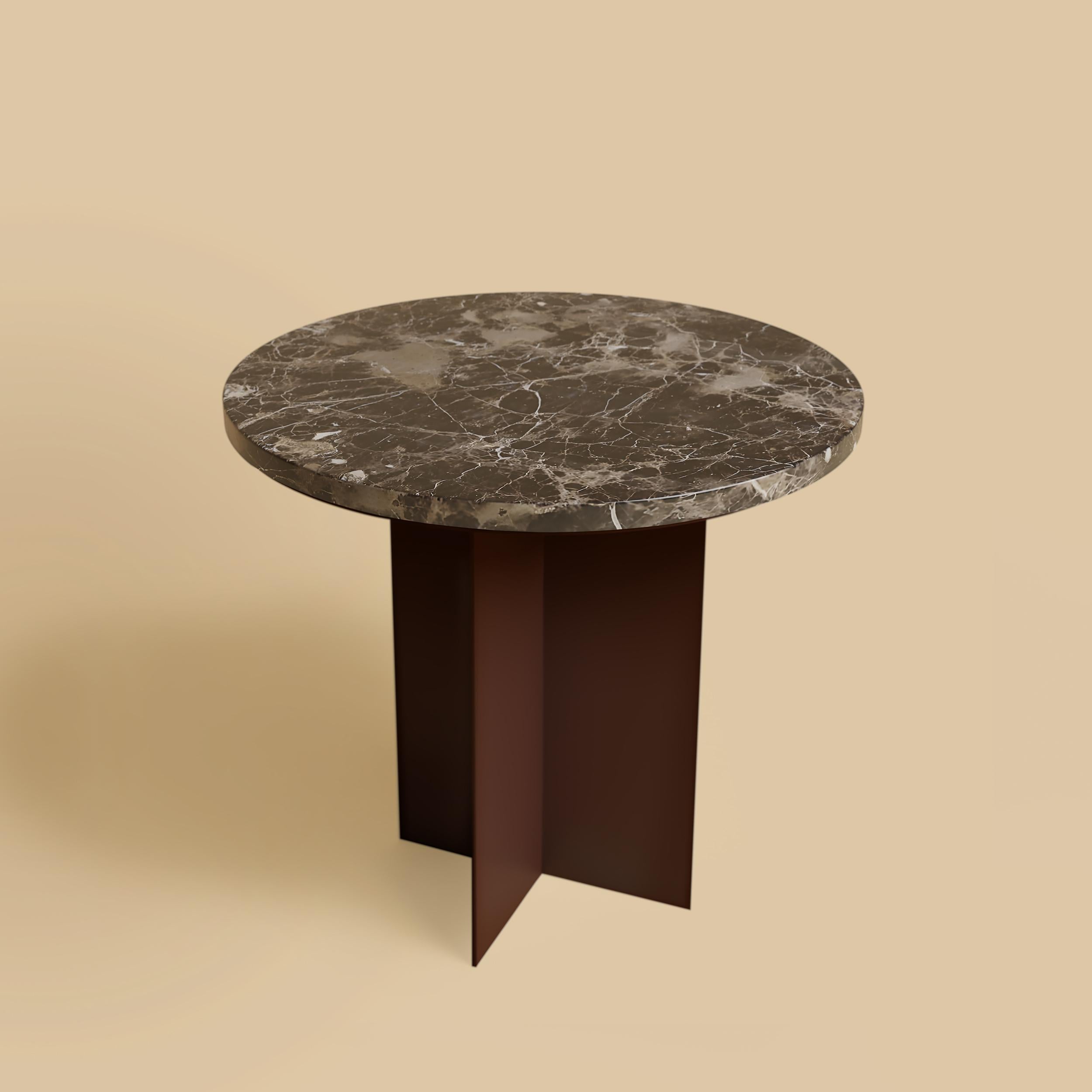 italien Table d'appoint Emperador foncée et métallique, fabriquée en Italie en vente
