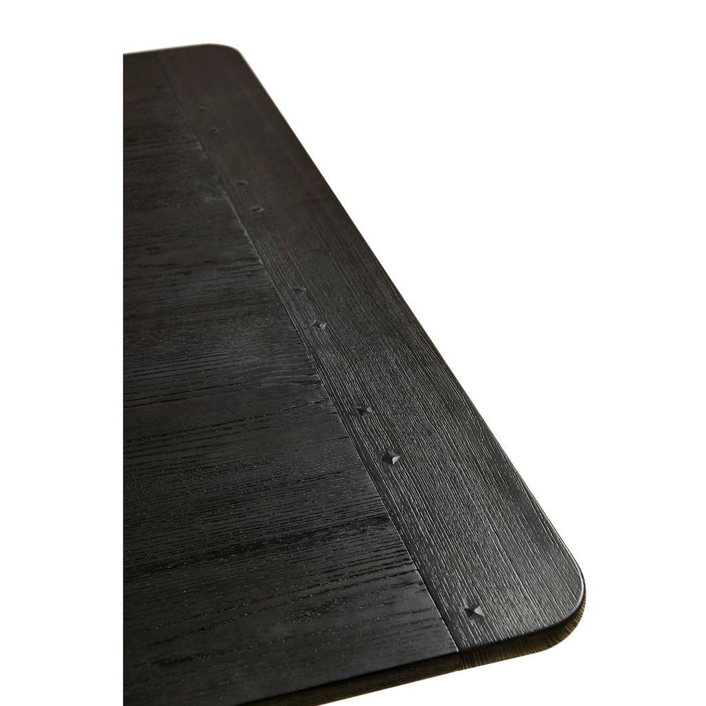 Dark European Ash Trestle End Dining Table For Sale 5