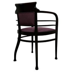 Custom Dark Wood Desk Armchair  Luxury Executive Office Upholstered Chair
