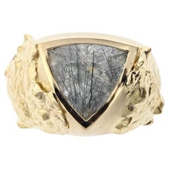 Dark Forest ring, rutilated quartz