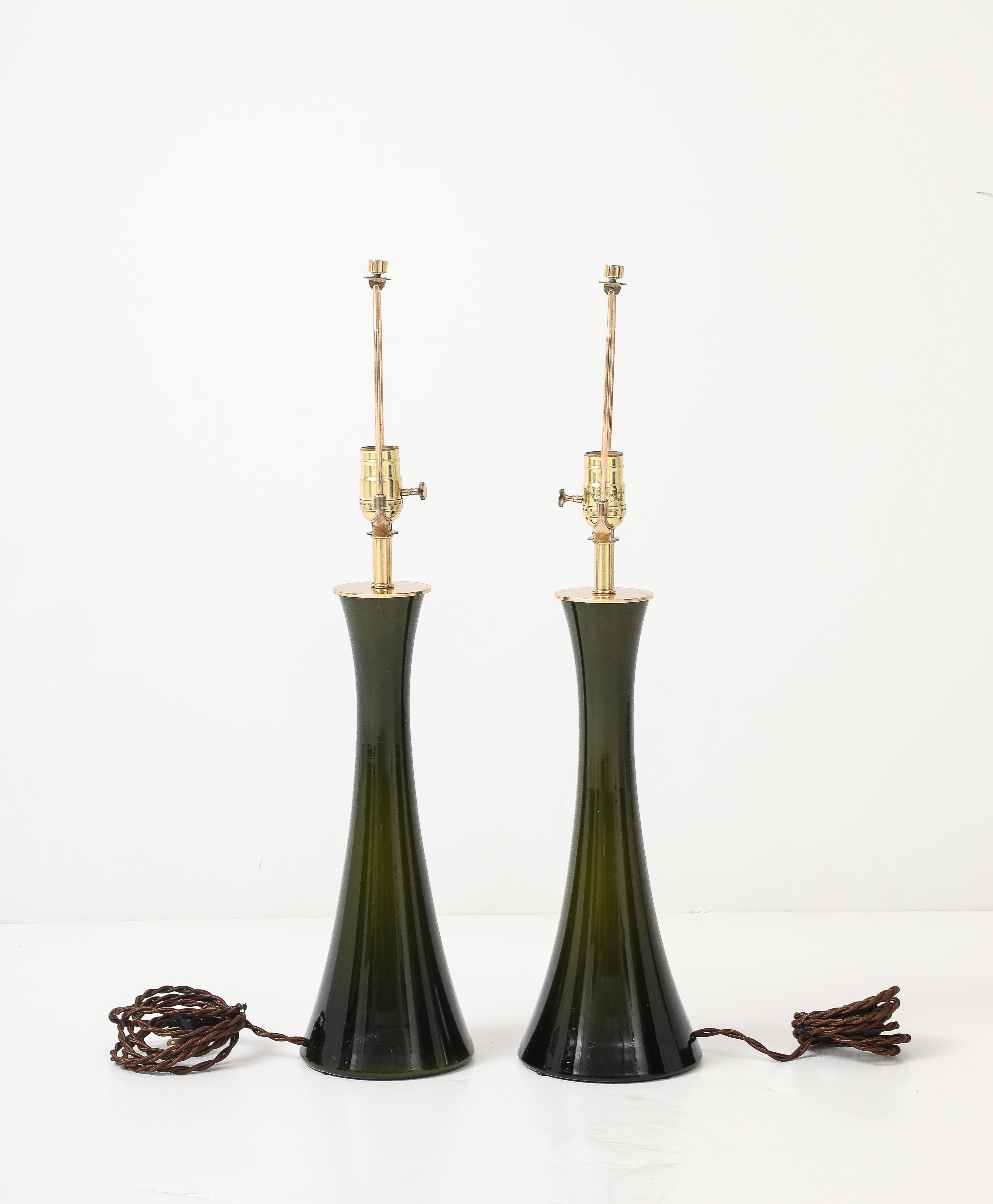 Scandinavo moderno Lampade in vetro verde Forrest scuro di Holmegaard in vendita