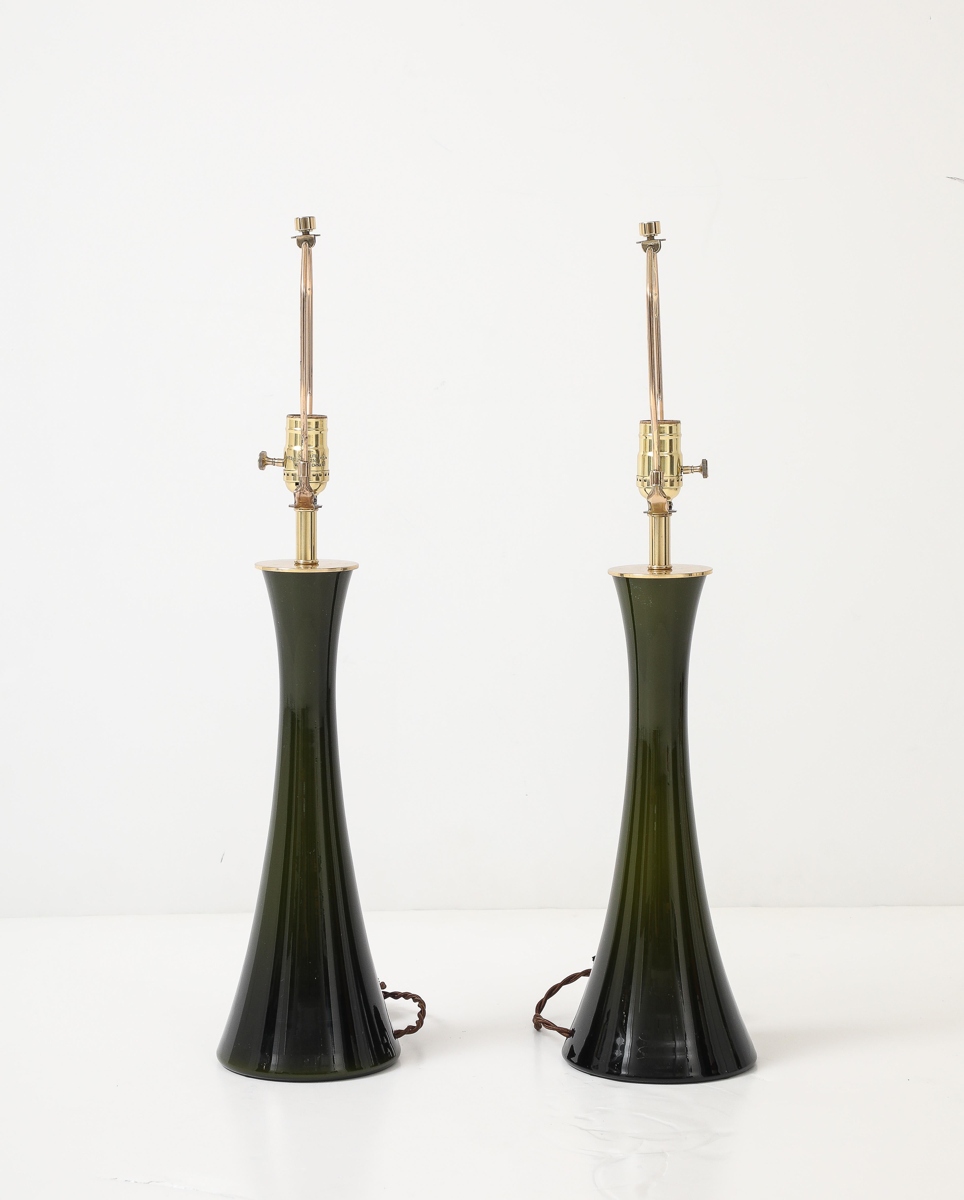 Lampade in vetro verde Forrest scuro di Holmegaard In condizioni ottime in vendita a New York, NY