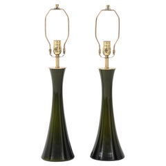 Dark Forrest Green Glass Lamps by Holmegaard