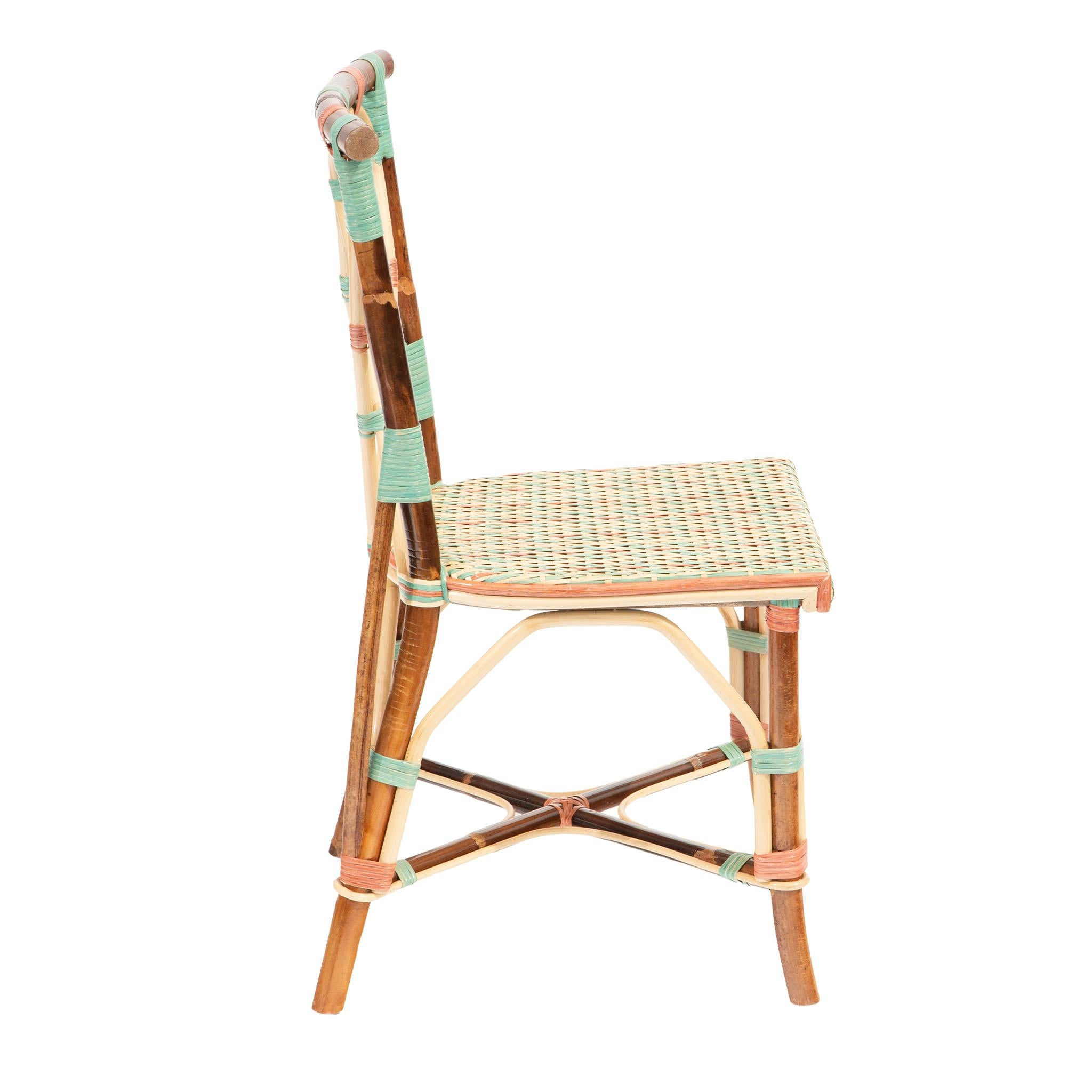 Moroccan Dark Frame Juliette Rattan Chair by Creel and Gow For Sale