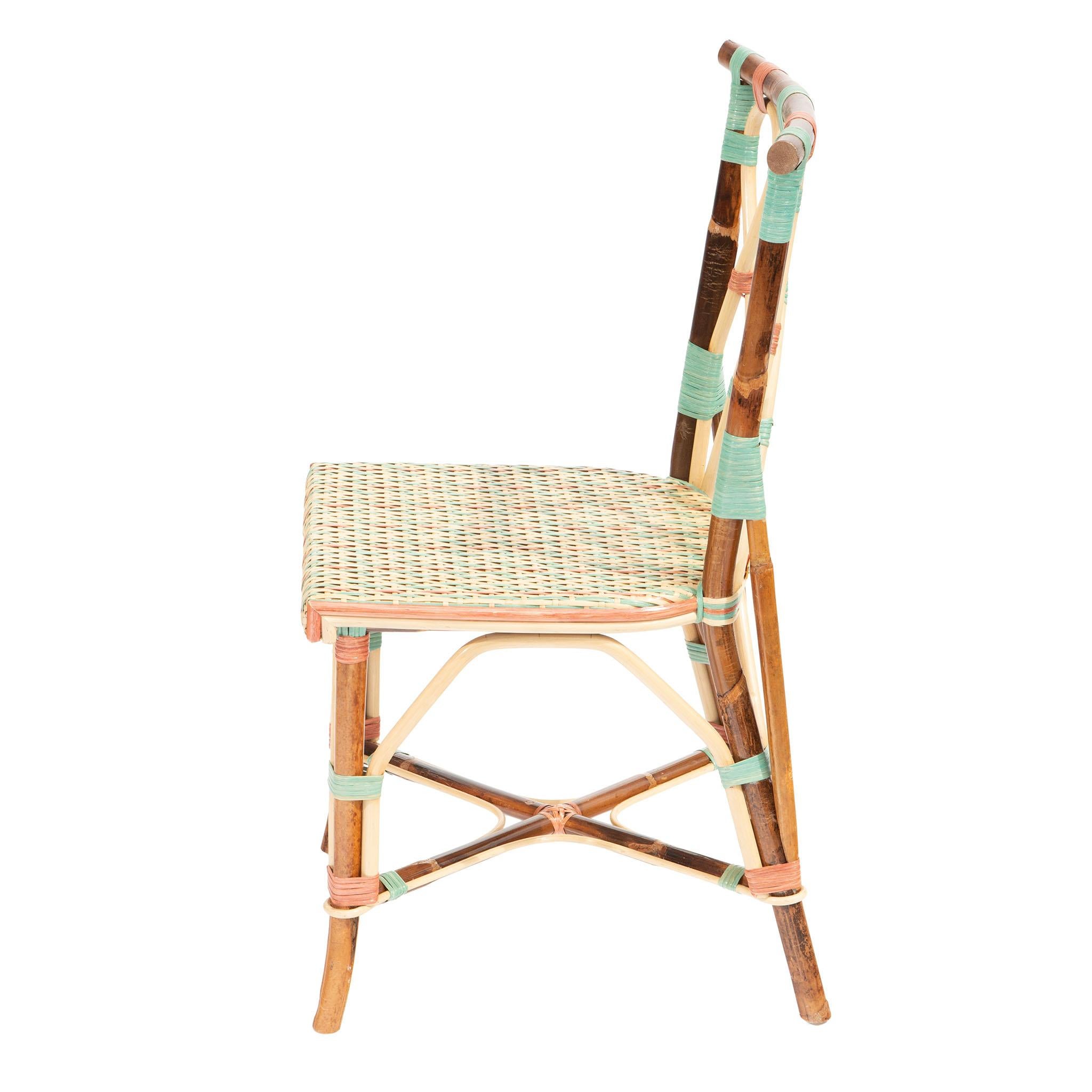Contemporary Dark Frame Juliette Rattan Chair by Creel and Gow For Sale