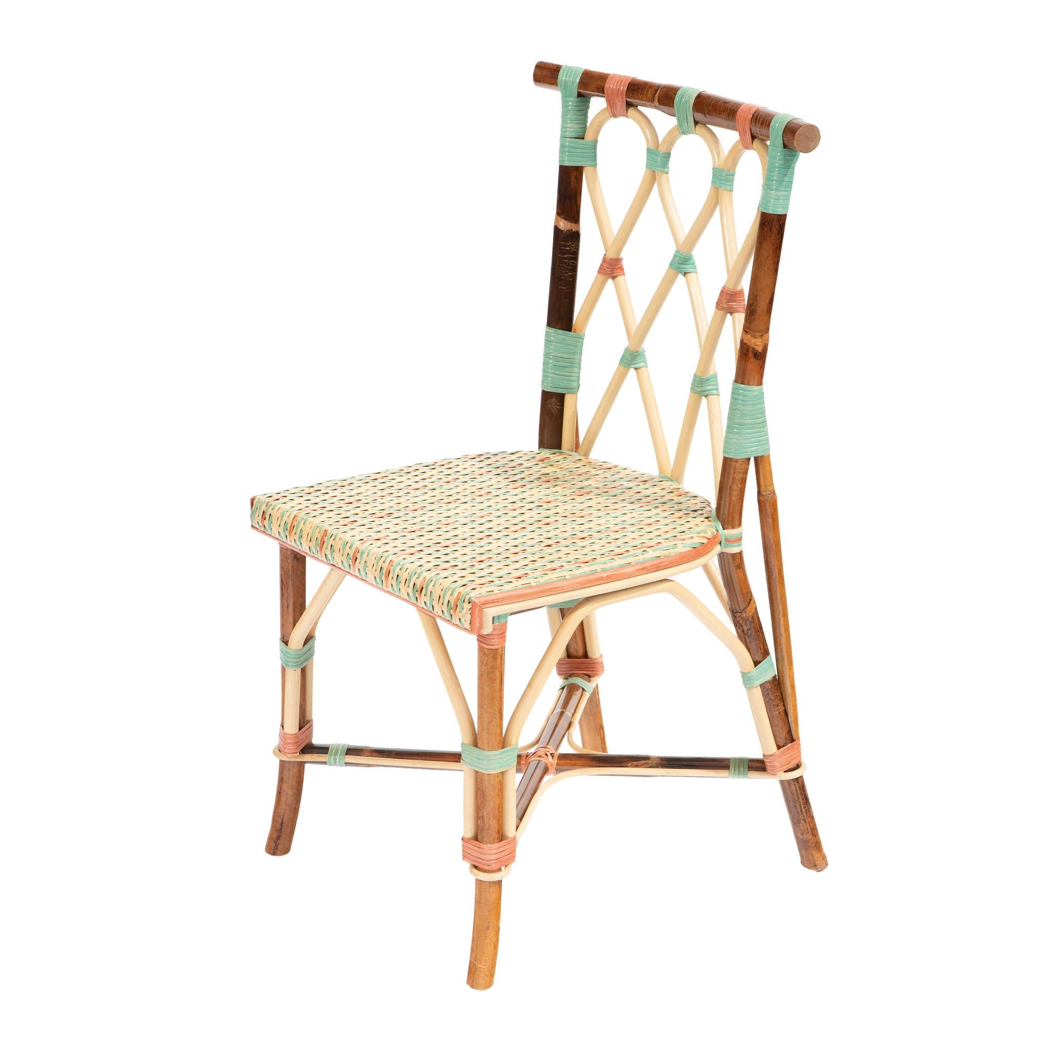 Wicker Dark Frame Juliette Rattan Chair by Creel and Gow For Sale