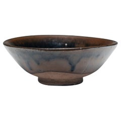Antique Dark Glazed Chinese Rice Bowl, c. 1850