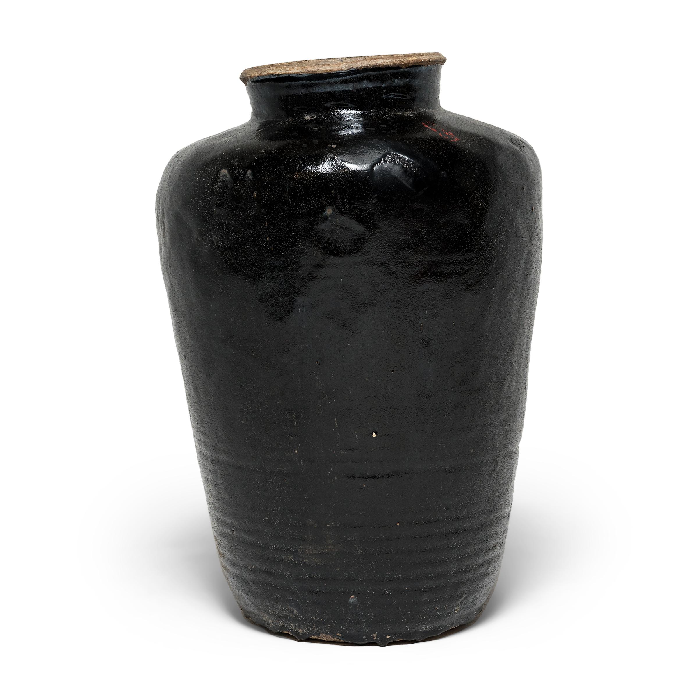 Chinese Dark Glazed Pickling Jar, c. 1850