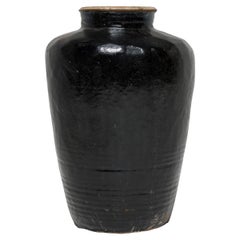 Antique Dark Glazed Pickling Jar, c. 1850